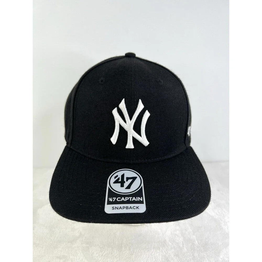 ’47 Brand New York Yankees Captain Black Snapback Hat Cap MLB Men’s OSFM New